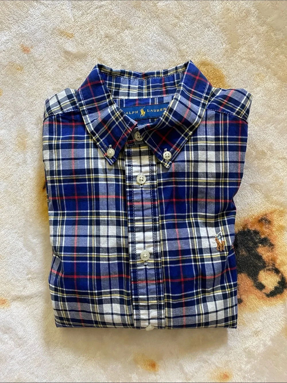 Like New! Ralph Lauren Plaid Long Sleeve Button Down, Boys 7